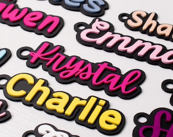 Custom name luggage tags | Name tags | Personalized nameplates | Water bottle tags | Party favors | Team gifts | Back to school gifts