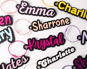 Personalization 3D Printed Name Tags: Luggage tags, Water bottle tags, Party favors, Back to school gifts ,Gift for Kids