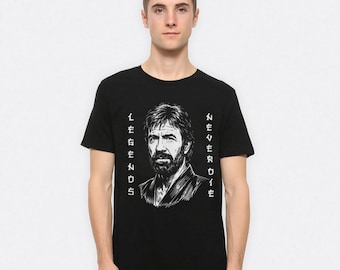 Chuck Norris Legends Never Die T-Shirt, Men's and Women's Sizes (CHN-102360)