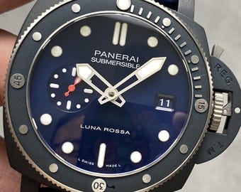 Vintage gerenoveerd herenhorloge Vintage Panerai Submersible Quaranta Quattro Luna Rossa 44 mm polshorloge