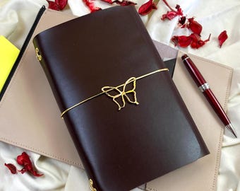 Leather Journal Cover and Portfolio, Traveler's Journal, Traveler Notebook, A5, A6, B6, TN
