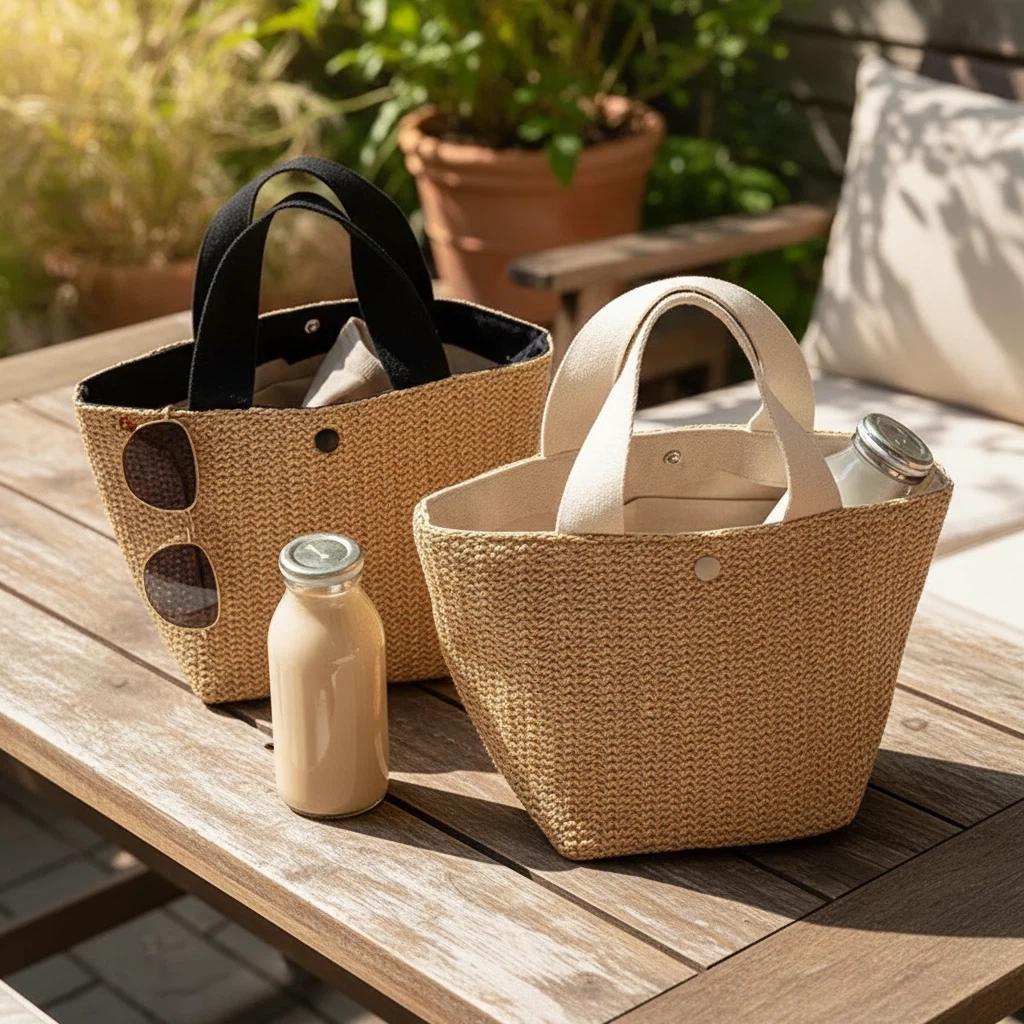 Woven Straw Tote Bag for Women, Summer Beach Handbag, Casual Boho ...
