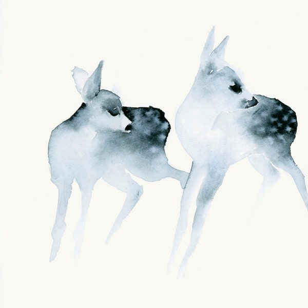 Geister Rehe Fine Art Druck meines Original Aquarells