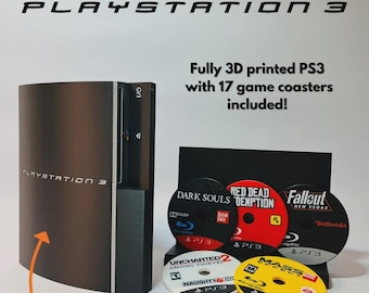 Mini PlayStation 3 Decorative Console + Retro Game Coasters