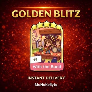 Monopoly Go Golden Blitz Sticker - With the Band - Set 20 - 5 Star Golden Blitz