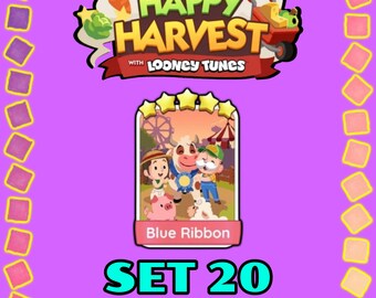 Blue Ribbon - Set 20 - Monopoly Sticker 5 Star - Happy Harvest Album