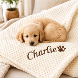 Personalized Dog Blanket, Custom Embroidered Pet Blanket, Cat Blanket, Dog Mom Gift, Custom Pet Gift, Dog Gift, Personalised Pet Blanket