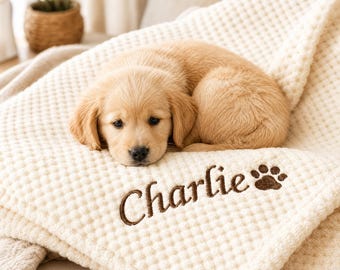 Personalized Dog Blanket, Custom Embroidered Pet Blanket, Cat Blanket, Dog Mom Gift, Custom Pet Gift, Dog Gift, Personalised Pet Blanket