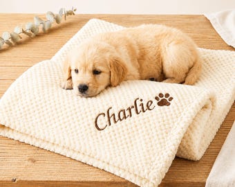 Personalized Dog Blanket, Custom Embroidered Pet Blanket, Cat Blanket, Dog Mom Gift, Custom Pet Gift, Dog Gift, Personalised Pet Blanket