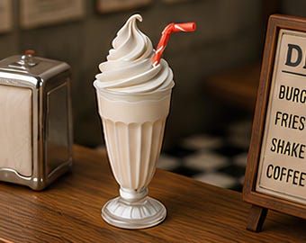 Miniature Milkshake STL 1:12 Scale Dollhouse Kitchen  Decor (Digital Download)