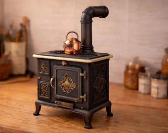 Miniature Retro Stove STL – 1:12 Scale Dollhouse Decor (Digital Download)