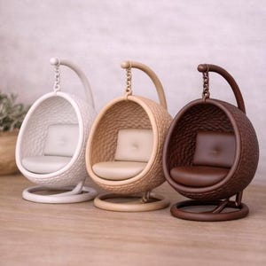 Miniatur Ei Stuhl Schaukel STL - 1:12 Puppenhaus Dekoration (Digitaler Download)