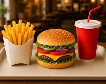 Miniature Cheeseburger Menu STL – 1:12 Scale Dollhouse Kitchen Decor (Digital Download)