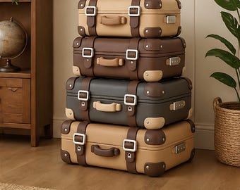 Miniature Suit Cases Stack STL – 1:12 Scale Dollhouse Bedroom Decor (Digital Download)