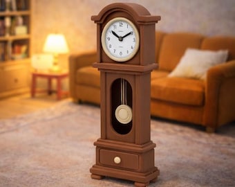 Reloj de pie en miniatura, archivo STL a escala 1:12, muebles para sala de estar de casa de muñecas (descarga digital)