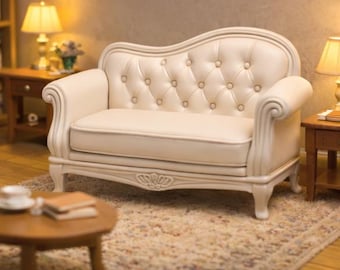 Sofá en miniatura STL – Decoración para sala de estar de casa de muñecas a escala 1:12 (Descarga digital)