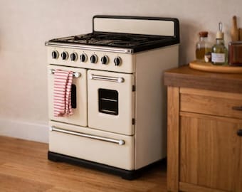 Miniature Retro Stove STL – 1:12 Scale Dollhouse Kitchen Decor (Digital Download)