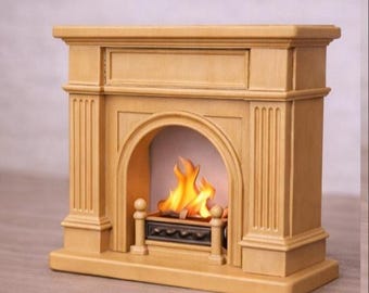 Miniature Modern Fireplace STL – 1:12 Scale Dollhouse Decor (Digital Download)