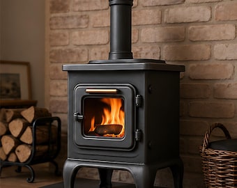 Miniature Retro Stove V2 STL – 1:12 Scale Dollhouse Living Room Decor (Digital Download)