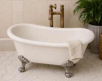 Miniature Simple Bathtub STL – 1:12 Scale Dollhouse Bath Decor (Digital Download)