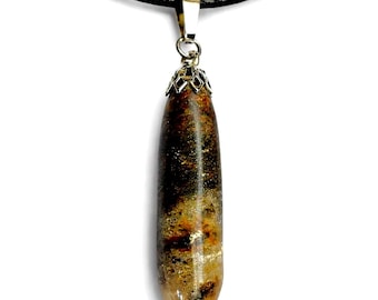 Colgante de oro, plata, cobre y cuarzo dorado, tallado a mano en el siglo XIX, pomo de mineral de cobre de una mina de Carolina del Norte.