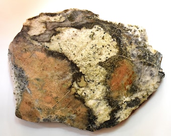 Roze thuliet graniet ertsplaat, epidoot, goud koper zilver erts knop appalachian kluis geregistreerd)