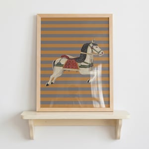 Kids Room - Vintage Hourse Carousel - Nursery Vintage Inspired Art Print - Digital Download Poster