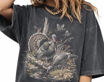 Vintage Turkey Hunting T-Shirt: Rustic Wildlife Graphic Tee, Bird Nature Unisex Tee