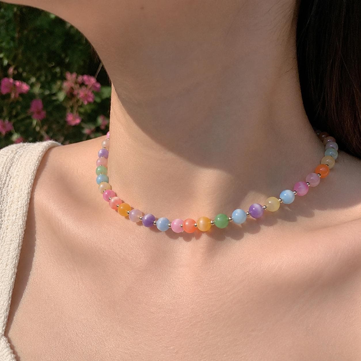 パステルビーズチョーカー - Etsy 日本
