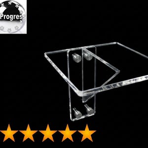 Wall Clear Acrylic Plexi-Glass Lucite Square Shelf With Acrylic Bracket