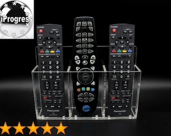 Soporte de pared triple para tres controles remotos de receptores decodificadores de TV por cable o satélite