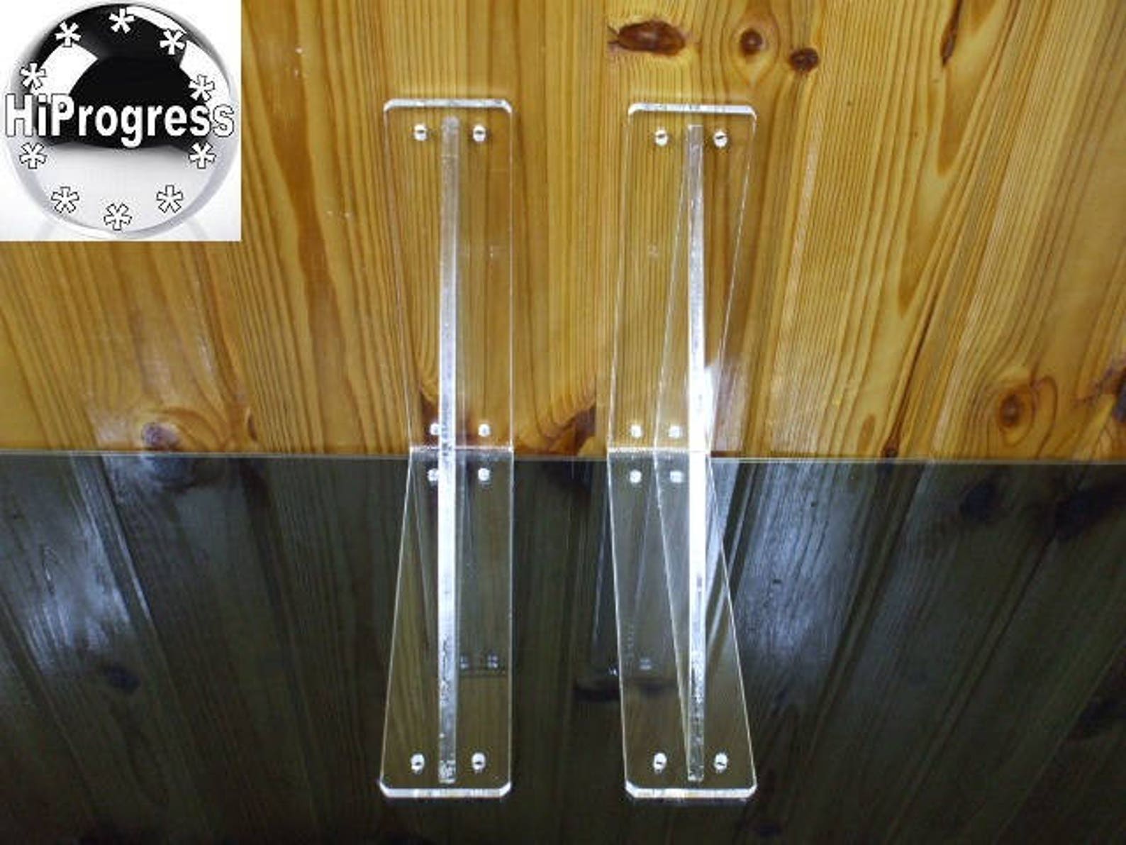 Pair Two 2pcs Large Clear Acrylic Support Brackets for Wooden Etsy