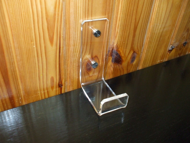 Custom Clear Acrylic Hook Holder Bracket Support for Wall Installation image 2