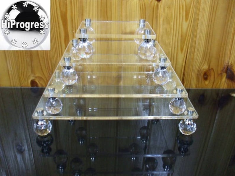 Rectangular Square Clear Acrylic Riser Stand Display Shelf Holder image 7