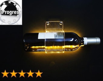 Soporte de pared para colgar botellas de vino individuales de 750 ml