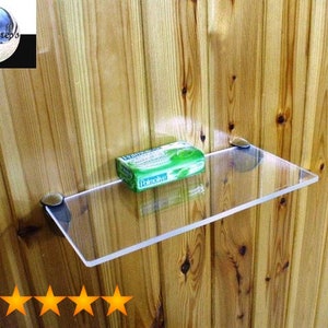 Shower Bathroom Wall Clear Transparent Acrylic Shelf With Two Shelf Brackets