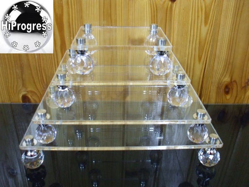 Rectangular Square Clear Acrylic Riser Stand Display Shelf Holder image 9