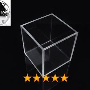 Lidless Open Cube Square Rectangular Clear Thick Acrylic Box Stand Display