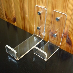 Custom Clear Acrylic Hook Holder Bracket Support for Wall Installation image 6