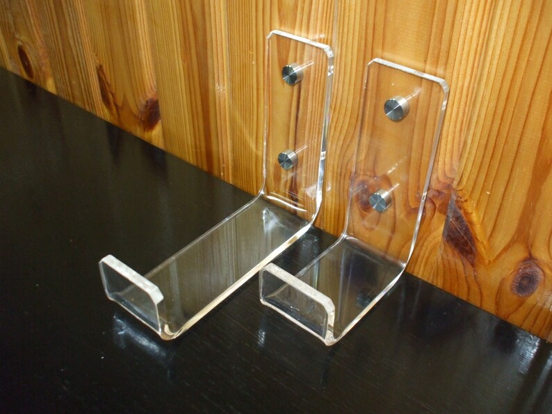 Custom Clear Acrylic Hook Holder Bracket Support for Wall Installation image 6
