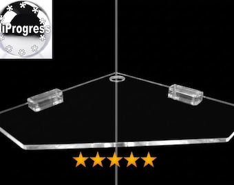 Estante de pared para router, estante esquinero de acrílico transparente para módem, altavoz, lámpara.