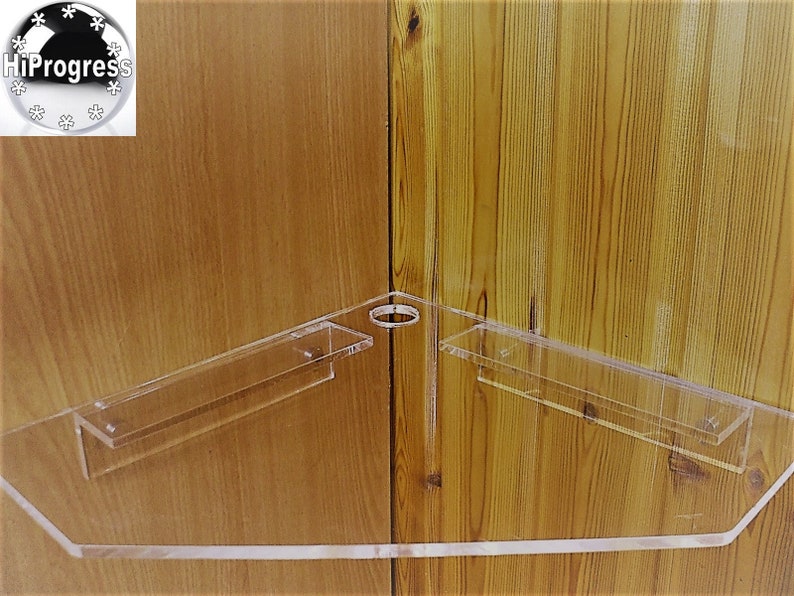 Wall Clear Corner Acrylic Shelf for Electronics Lamp Router Etsy
