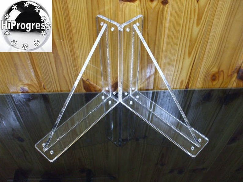 Pair Two 2pcs Large Clear Acrylic Support Brackets for Wooden Etsy