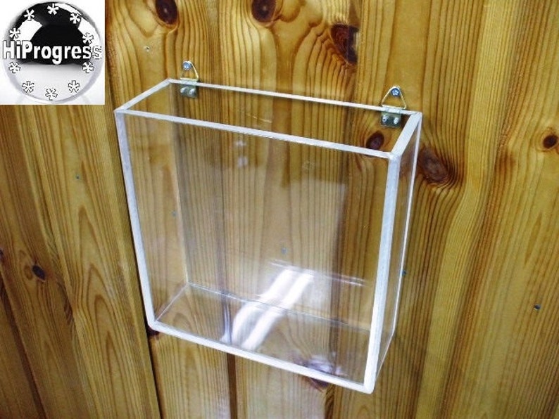 Square Acrylic Open Lidless Wall Hanging Box Different sizes Etsy