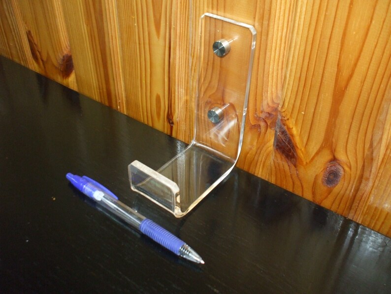 Custom Clear Acrylic Hook Holder Bracket Support for Wall Installation image 9
