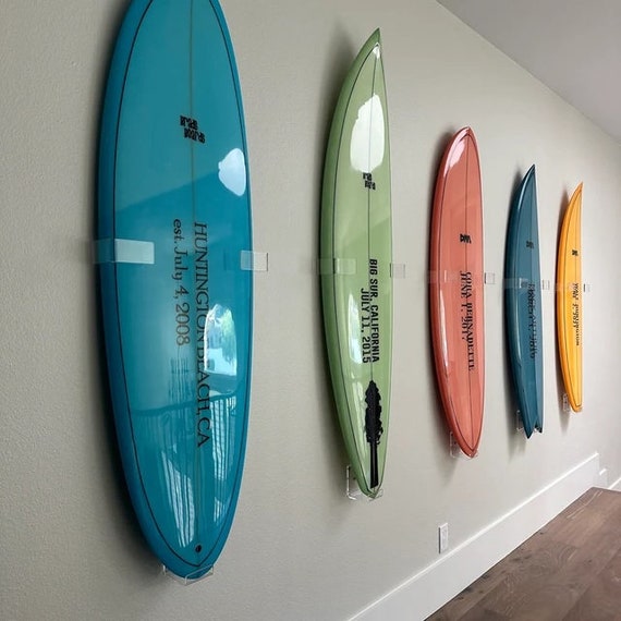 Vertical Clear Acrylic Wall Mount Display Rack for Surfboard Surfing Board Etsy UK