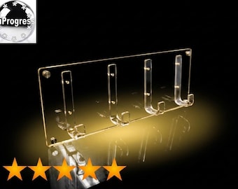 Perchero de pared acrílico moderno con cuatro ganchos