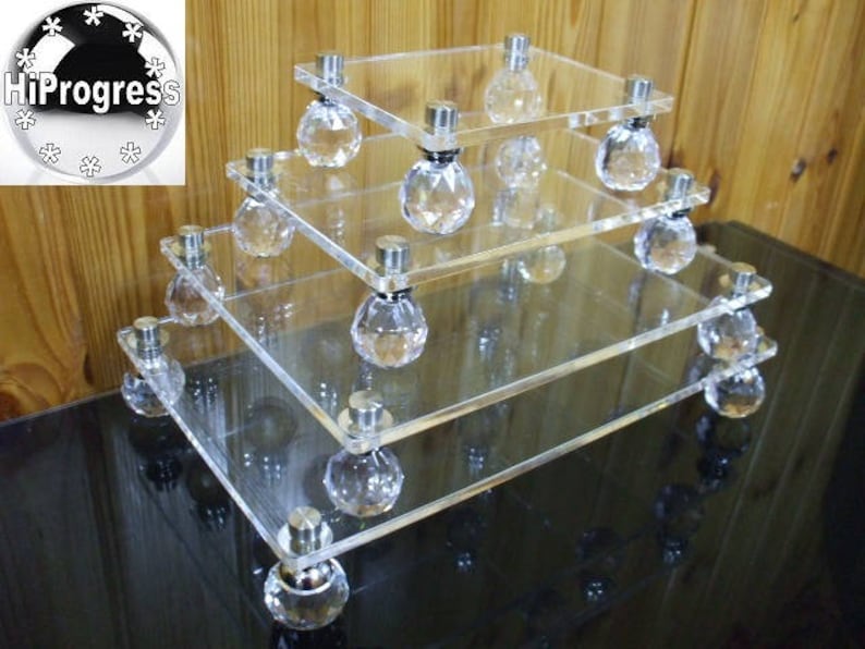 Rectangular Square Clear Acrylic Riser Stand Display Shelf Holder image 6