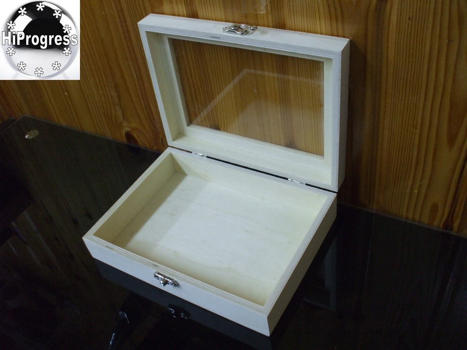 Unfinished Hinged Wooden Box 7.5X5.5X2.0 inches with Glass Lid Etsy