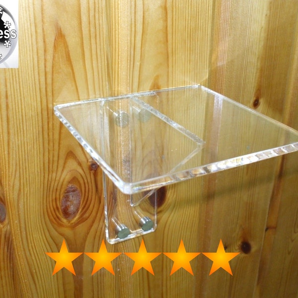 Wall Clear Acrylic Plexi-Glass Lucite Square Shelf With Acrylic Bracket